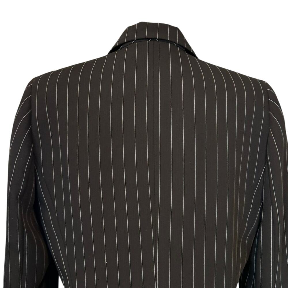 Vintage 90s/Y2K Black White Pinstripe Blazer Sz 8 - Picture 6 of 15